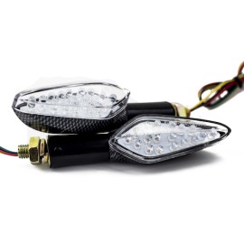 Direccionales carbon par 18pcs led dip 5 wires modelo 1001