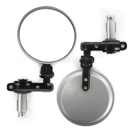 Espejos redondos de aluminio cromado para motocicleta Cafe