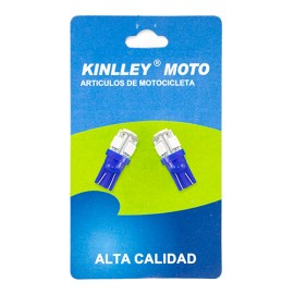 Foco de pellizco para motocicleta T10 led par azul Kinlley
