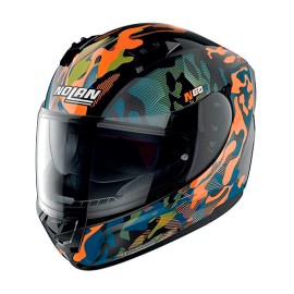 Casco para motociclista N60-6 Foxtrot 34 negro/naranja/azul