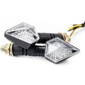Direccionales para motocicleta universal negro par led 027