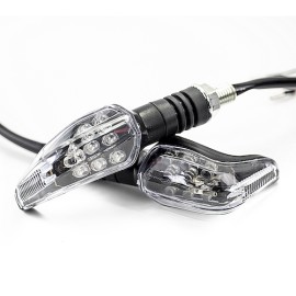 Direccionales para motocicleta universal negro par led 1034