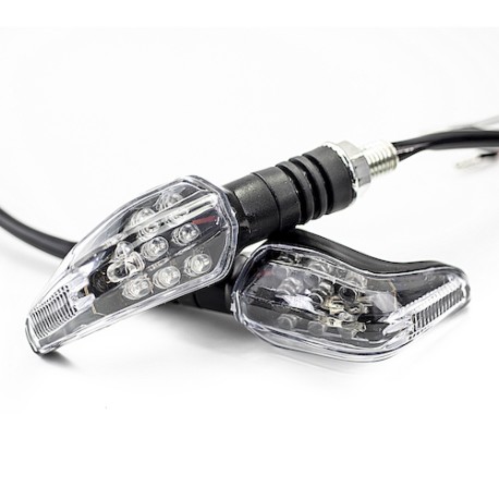 Direccionales para motocicleta universal negro par led 1034