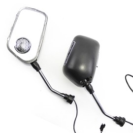 Espejos para motocicleta universales con MP3 Radio Luz 10mm