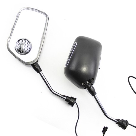 Espejos para motocicleta universales con MP3 Radio Luz 10mm
