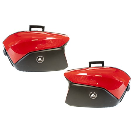 Alforjas rigidas porta equipaje para motocicleta 37L rojo con