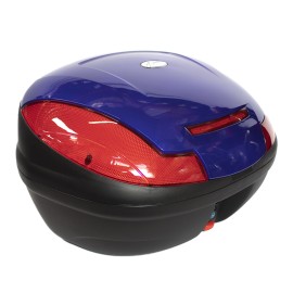 Caja porta equipaje para motocicleta 43L azul con led base