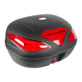 Caja porta equipaje para motocicleta 43L negra con led base