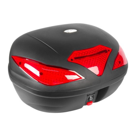 Caja porta equipaje para motocicleta 43L negra con led base