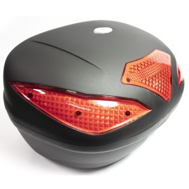Caja porta equipaje para motocicleta 43L negra base metalica