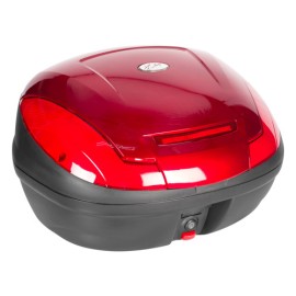 Caja porta equipaje para motocicleta 43L roja con led base