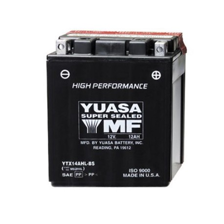 Bateria para motocicleta YTX14AH-BS con acido Yuasa