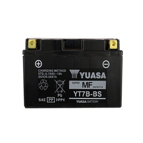 Bateria para motocicleta YT7B-BS con acido Yuasa