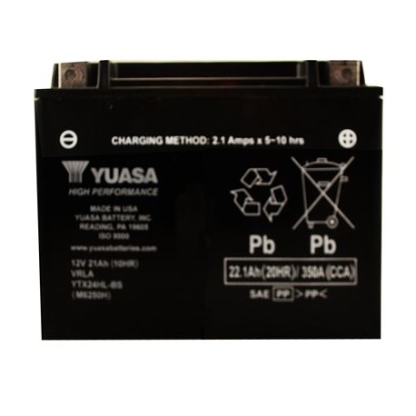 Bateria para motocicleta YTX24HL-BS con acido Yuasa