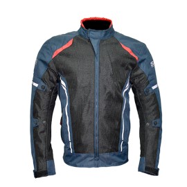 Chamarra para motociclista SM-MESHTEC azul/negro Talla XL