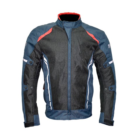 Chamarra para motociclista SM-MESHTEC azul/negro Talla XL