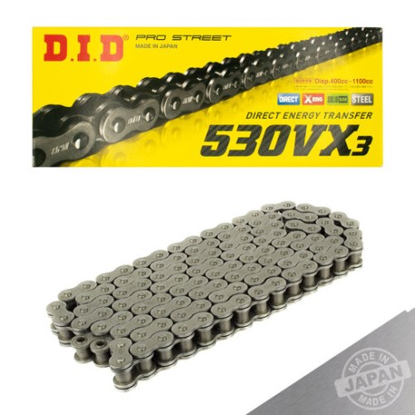Cadena para motocicleta 530 VX3 x 116 DID X-ring Pro street