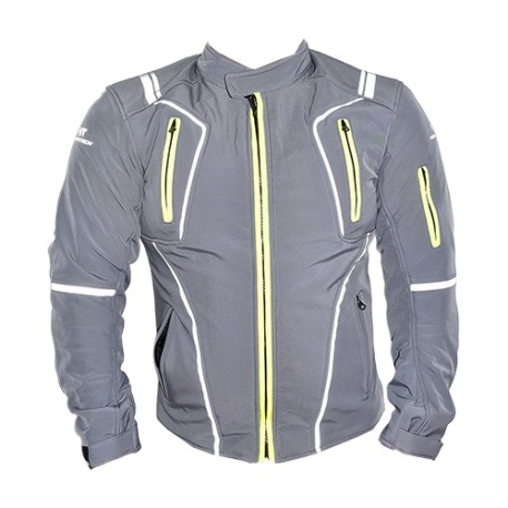 Chamarra para motociclista Softshell repelente con protecciones