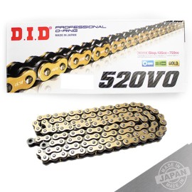 Cadena para motocicleta 520VO x 116 DID O-Ring dorada con negro
