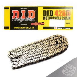 Cadena para motocicleta 428D x 126 DID dorada con negro