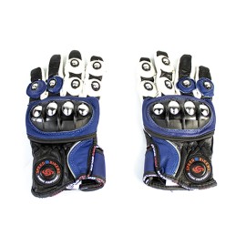 Guante Pro Biker negro/azul L piel con protección