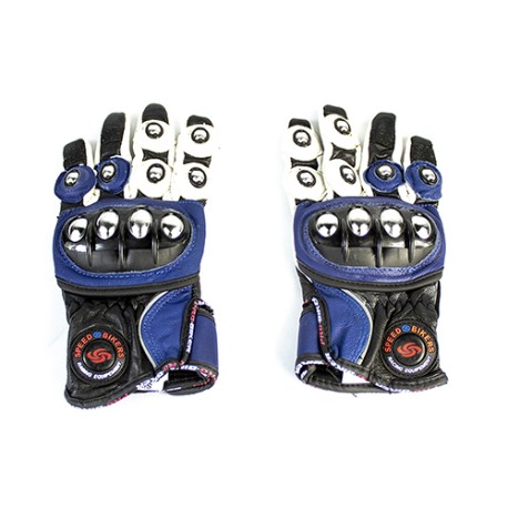 Guante Pro Biker negro/azul L piel con protección