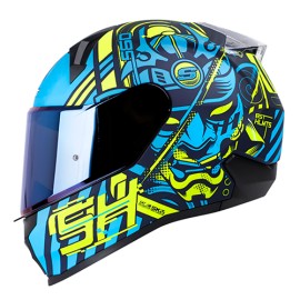 Casco Shaft Integral SH560 Azul navy matte/Amarillo Neón Talla L