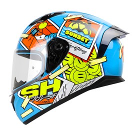 Casco Shaft Integral SH582-SP Azul/Amarillo Neon Talla XL