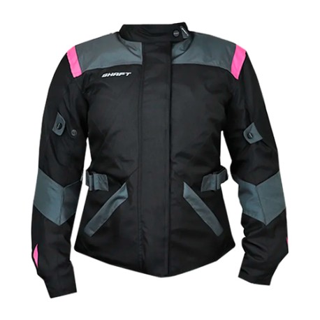 Chamarra Shaft NOVA negro/Neón Fucsia talla S