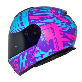 Casco abatible para motocicleta Shaft SH3910 Worn Out Purpura