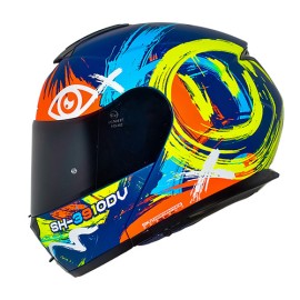 Casco abatible para motocicleta Shaft SH3910 Brush Stroke Azul