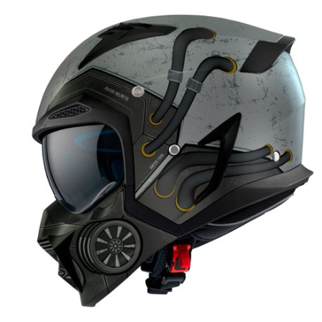 Casco modular para motocicleta Axxis Hunter Toxic Matte/C2 gris