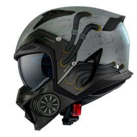 Casco modular para motocicleta Axxis Hunter Toxic Matte/C2 gris