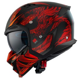 Casco modular para motocicleta Axxis Hunter Oni Matte/B5 rojo