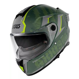 Casco integral para motociclista Hawk Paw C6 Verde Mate talla