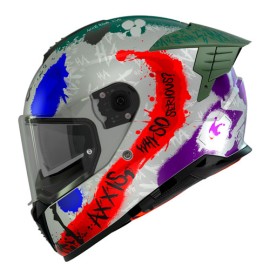 Casco integral para motociclista Hawk Sick Joke Gray talla S