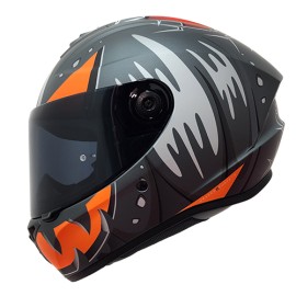Casco para motociclista integral Draken Pumpkin gris matte