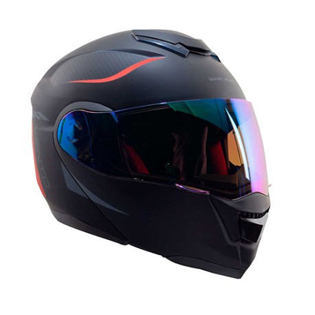 Casco para motociclista abatible con bluetooth Vento Negro /