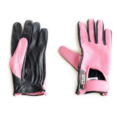 Guantes motociclista BMD Piel completo Dama Talla: M rosa