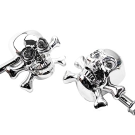 Direccionales para motocicleta universal de calavera cromada