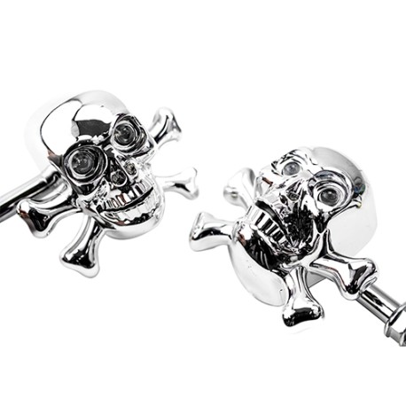 Direccionales para motocicleta universal de calavera cromada